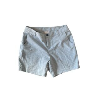 Columbia PFG Grey White Striped Shorts UPF 50 Woman's 6 Fishing Hiking Outdoor